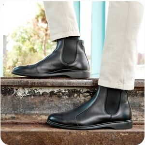 Amberjack Black Leather Men's Chelsea Boots Sz 13